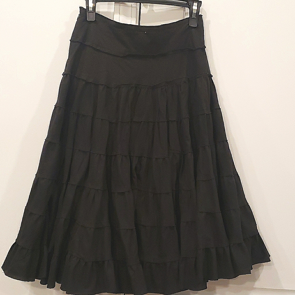 Newport taffeta/ruffle Midi skirt